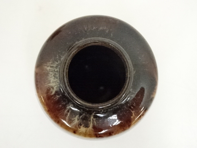 茶道具　桶谷定一造　肩衝茶入　共箱 道具 ] - 道具 桶谷定一造 肩衝茶入（仕覆付）（共箱）□z